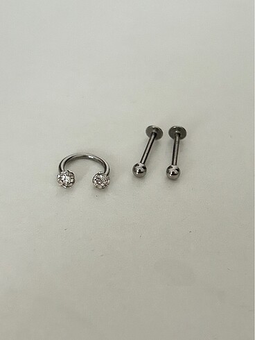 3 adet çelik piercing
