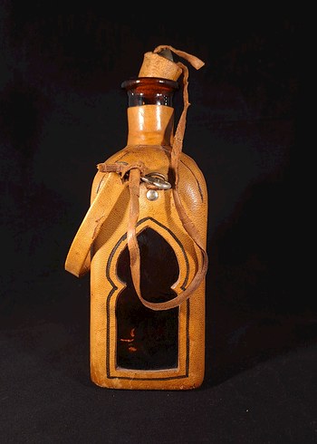 Deri Kılıflı Vintage  Şişe - Görsel 4