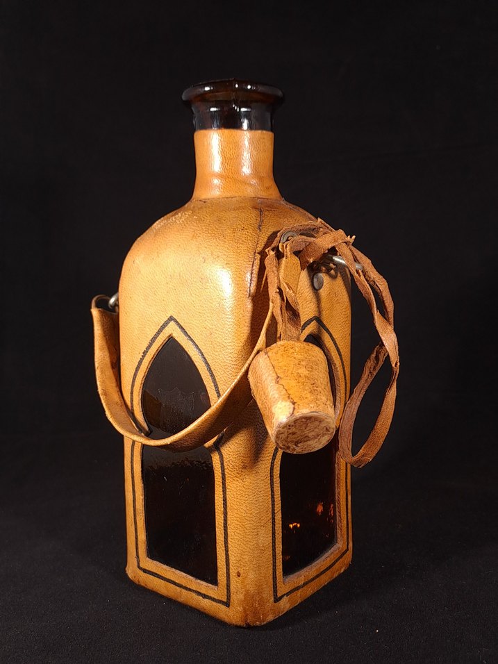 Deri Kılıflı Vintage  Şişe - Görsel 5