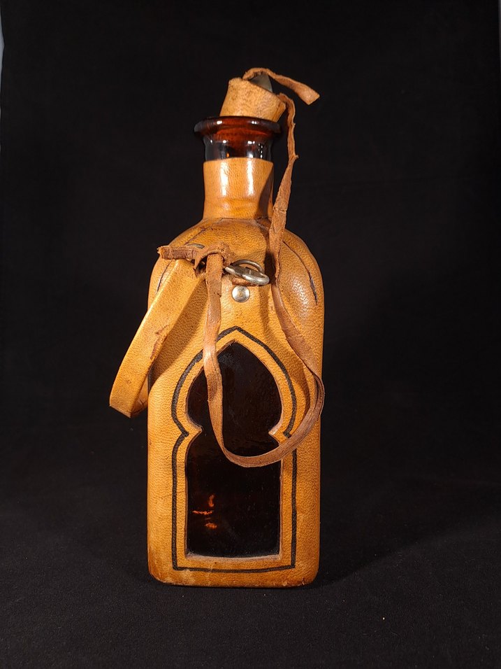 Deri Kılıflı Vintage  Şişe - Görsel 4
