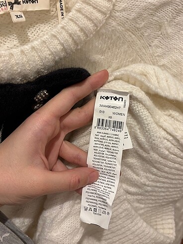xs Beden ten rengi Renk KOTON ORİJİNAL KAZAK POLYESTER