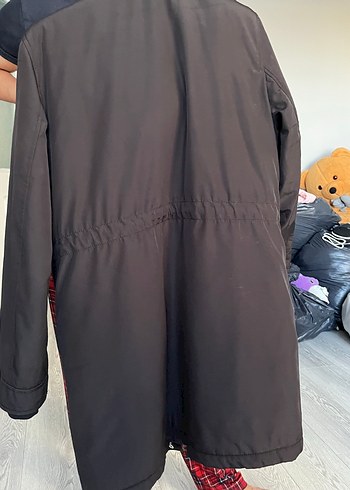 Diğer Düğmeli Midi Kadın Mont, siyah içi yünlü