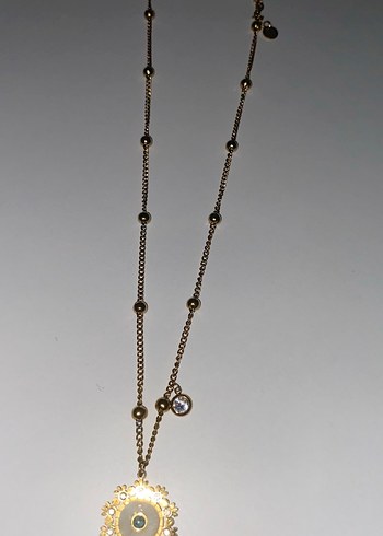 Çiçek Desenli Uzun Bohem Zincir Kolye - Görsel 2