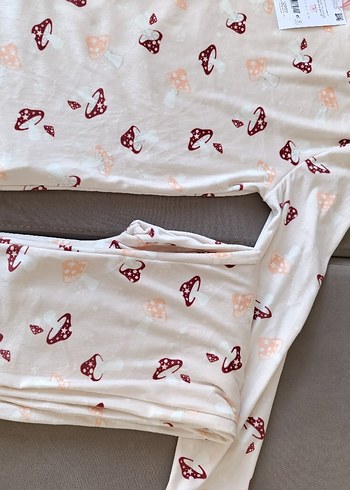 s Beden penti baskılı termal Pijama Takımı