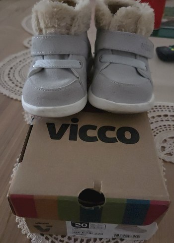 Gri Polar İlk Adım Kız Ayakkabısı Velcro - Görsel 4