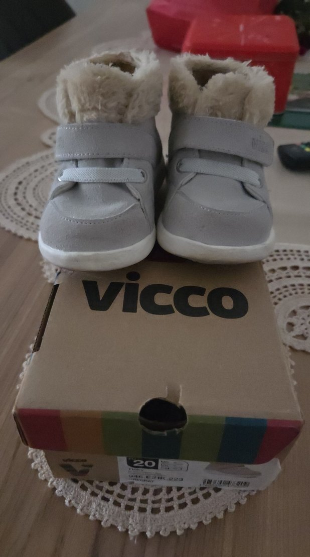 Gri Polar İlk Adım Kız Ayakkabısı Velcro - Görsel 4