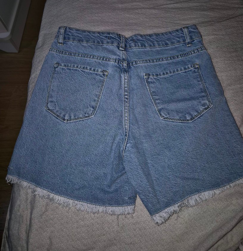 Düğmeli Kadın Mavi Mini Denim Şort - Görsel 2