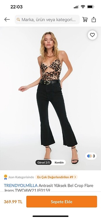 36 Beden siyah Renk Trendyolmilla jean