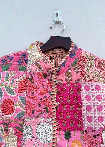 diğer Beden Pembe Patchwork Ceket