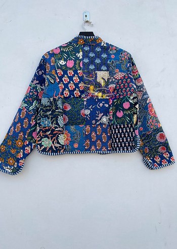 Diğer Mavi Patchwork Ceket