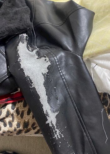 Stradivarius Siyah Kürklü Biker Deri Ceket