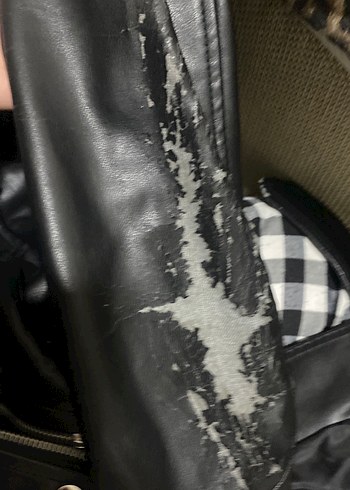 xl Beden siyah Renk Siyah Kürklü Biker Deri Ceket