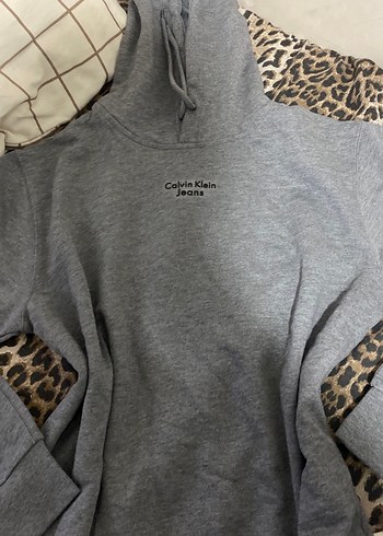 diğer Beden Calvin Klein Gri Kapüşonlu Sweatshirt