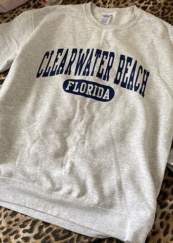 Diğer Gri Baskılı Uzun Kollu Kadın Sweatshirt