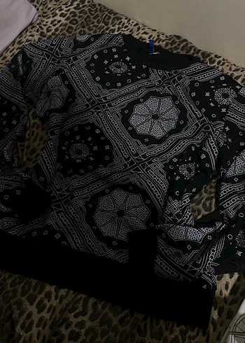 Siyah Dantel Detaylı Bohem Kadın sweatshirt