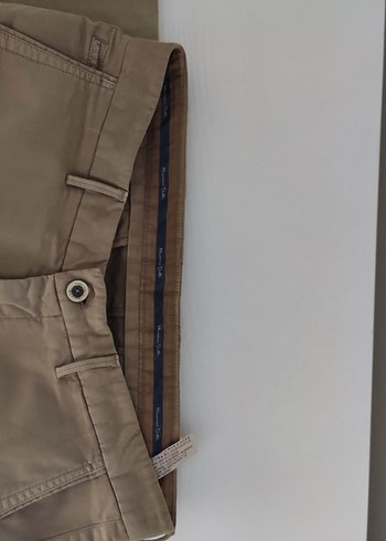Massimo Dutti Bej Regular Fit Erkek Kemerli Pantolon