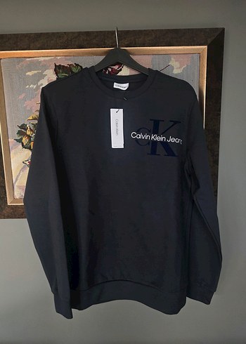 Calvin Klein Jeans Lacivert Bisiklet Yaka Sweatshirt