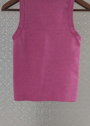 Kız Çocuk Pembe Triko Kolsuz Üst - Görsel 2