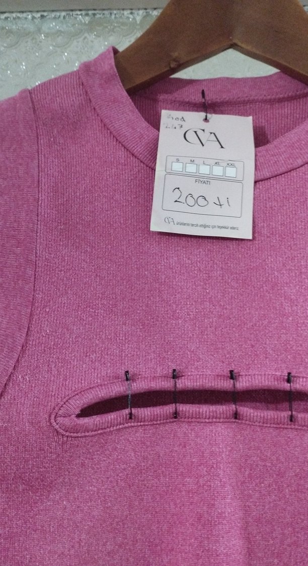 Kız Çocuk Pembe Triko Kolsuz Üst - Görsel 3