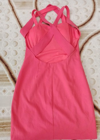 xs Beden Pembe Straplez Mini Elbise