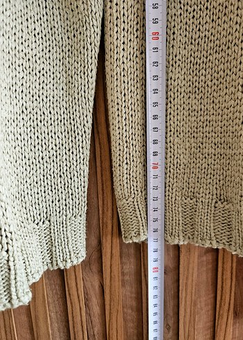 Bej Örgü Bohem Retro Kadın Kazak - Görsel 6