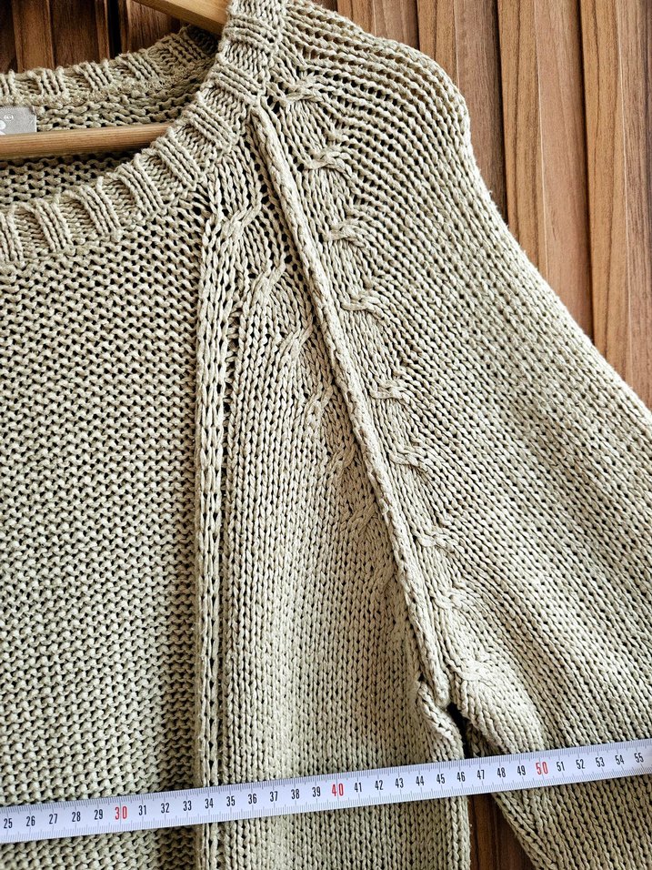 Bej Örgü Bohem Retro Kadın Kazak - Görsel 5