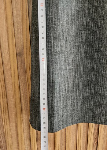 Gri Keten Midi Vintage Elbise/ Jile - Görsel 4