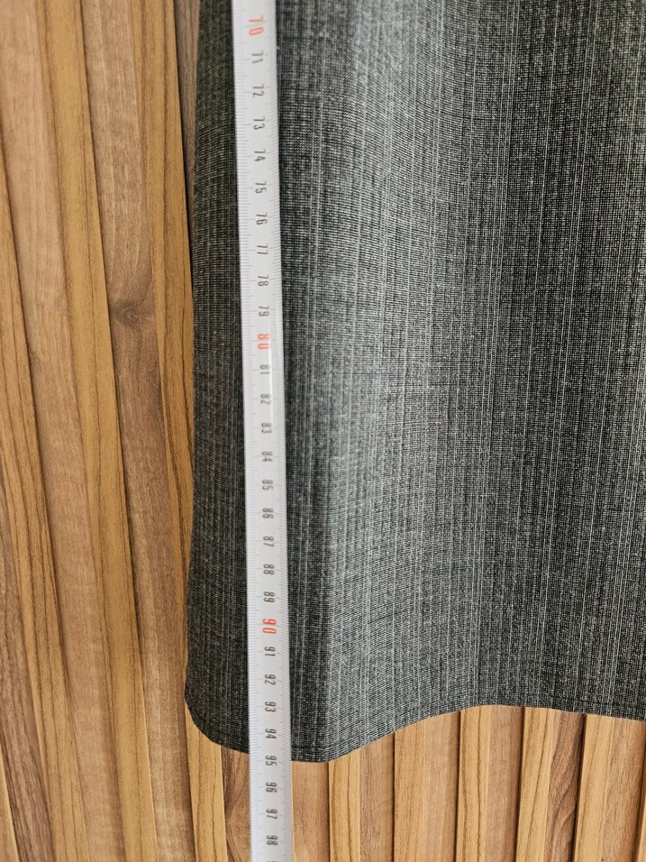 Gri Keten Midi Vintage Elbise/ Jile - Görsel 4