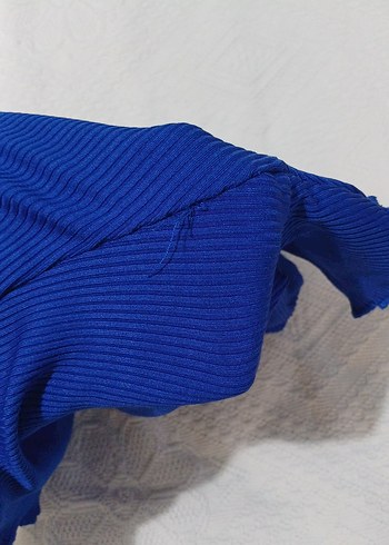 Mavi Kısa Kollu Basic Tişört - Görsel 3