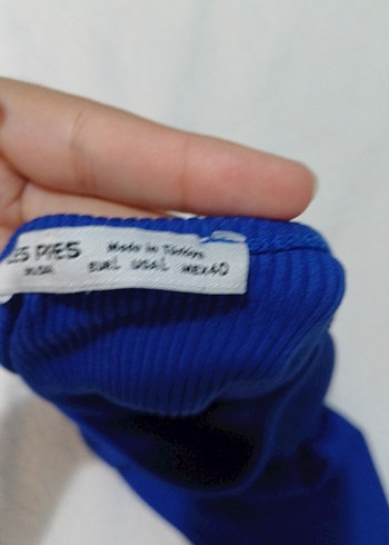 Mavi Kısa Kollu Basic Tişört - Görsel 4