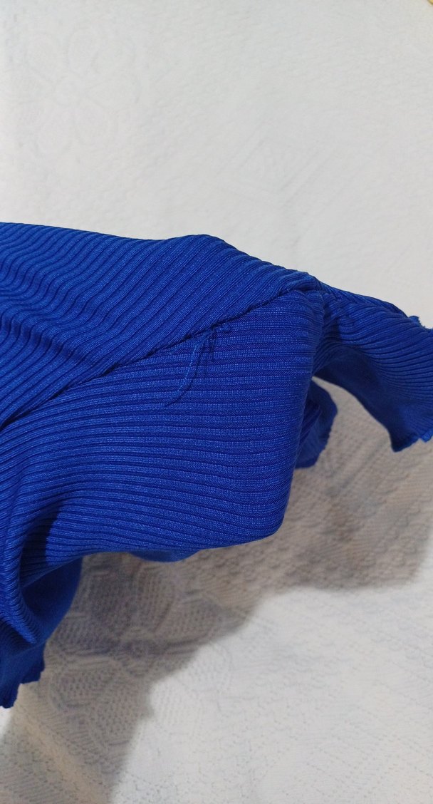 Mavi Kısa Kollu Basic Tişört - Görsel 3