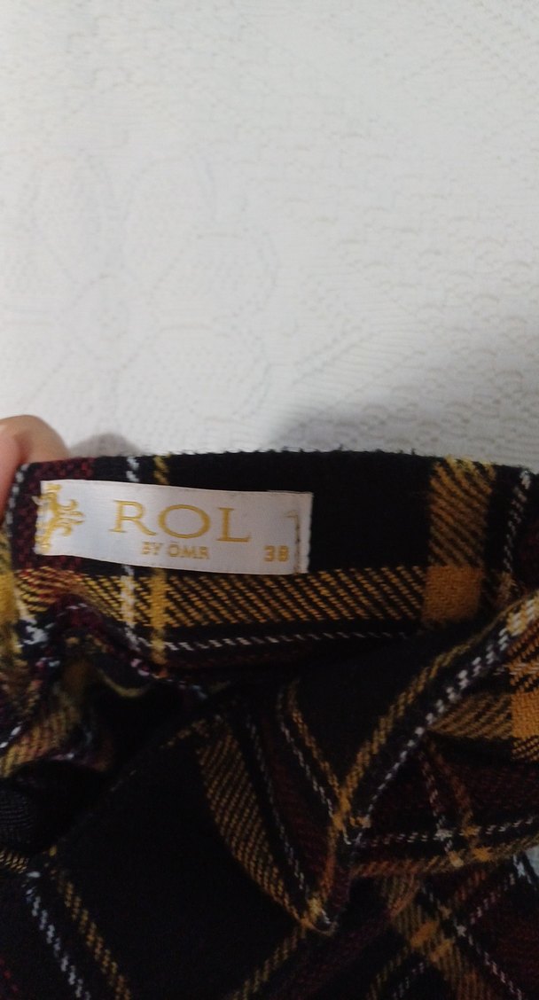 Ekose Desenli Pileli Midi Etek - Görsel 3