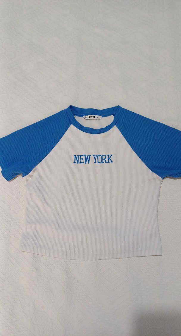 Mavi Kısa Kollu Erkek Tişört - Görsel 2