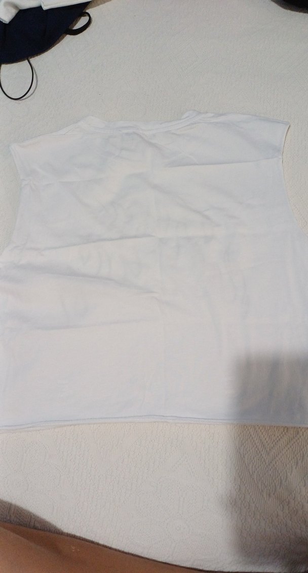 Beyaz Kolsuz Baskılı Kadın Atlet - Görsel 2