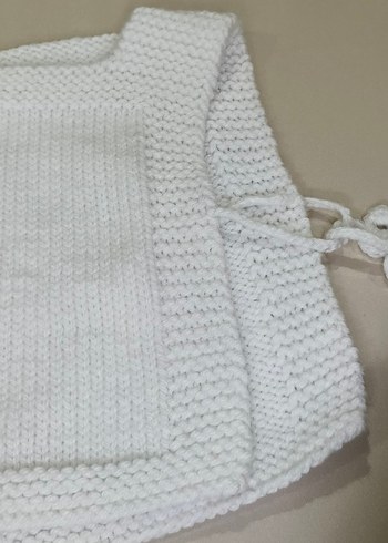 beyaz ve bordo çocuk pançosu - Görsel 4