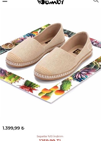 Bambi Bej Espadril Ayakkabı - 40 Numara - Sıfır Etiketli - Görsel 3