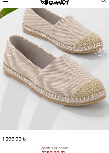 Bambi Bej Espadril Ayakkabı - 40 Numara - Sıfır Etiketli - Görsel 2