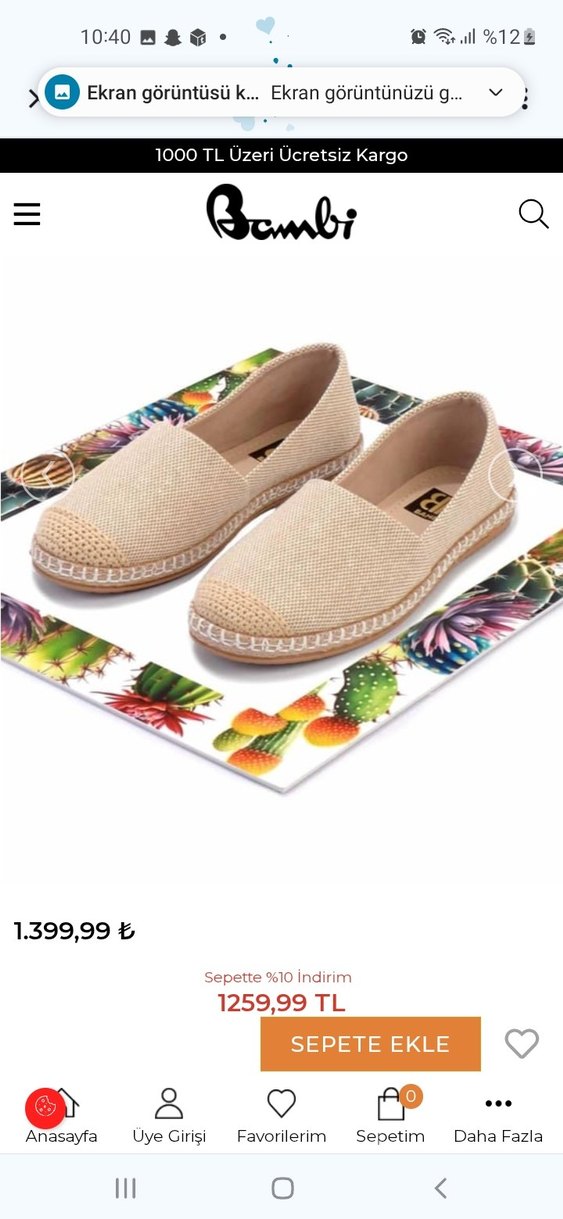 Bambi Bej Espadril Ayakkabı - 40 Numara - Sıfır Etiketli - Görsel 3