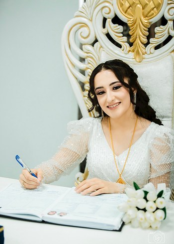 Abiye Uzun Kollu İşlemeli Bohem V Yaka Nikah Elbisesi