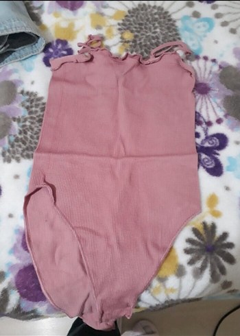Pembe Fırfırlı Askılı Body