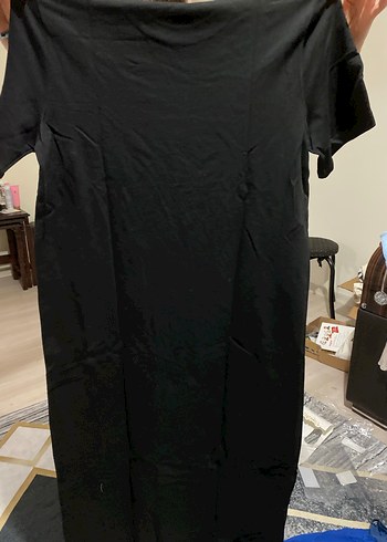 Siyah Midi Hamile Tişörtü, Kısa Kollu, Salaş - Görsel 2