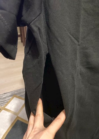 Siyah Midi Hamile Tişörtü, Kısa Kollu, Salaş - Görsel 5