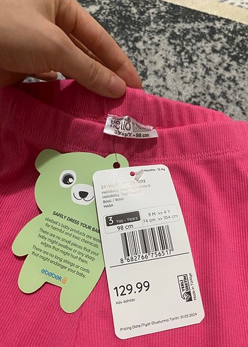 Kız Çocuk Pembe Elastik Bel Tayt - Görsel 3