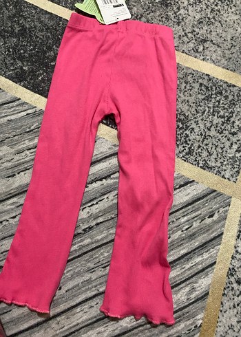 Kız Çocuk Pembe Elastik Bel Tayt - Görsel 4