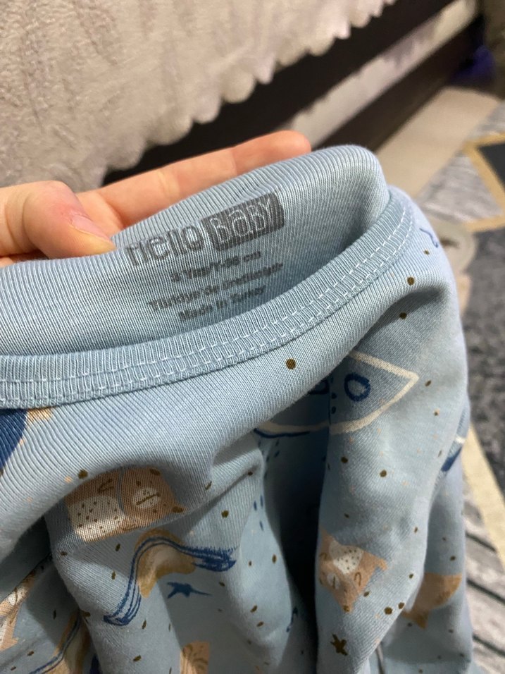 Uzun Kollu Gri Baskılı Bebek Body - Görsel 3