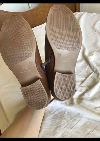 Kahverengi Deri Kadın Bot, Kalın Topuklu - Görsel 3