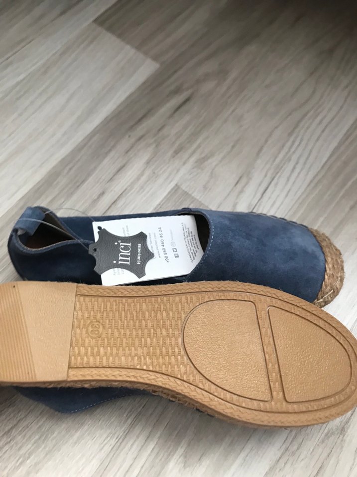 Kadın Süet Mavi Dolgu Topuk Espadril - Görsel 4