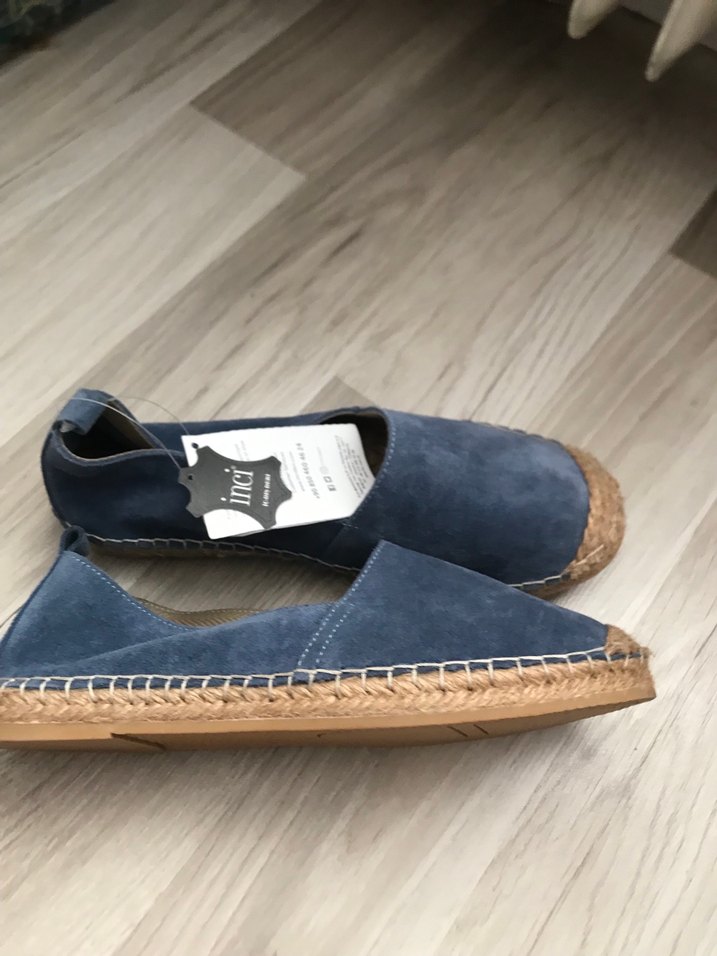 Kadın Süet Mavi Dolgu Topuk Espadril - Görsel 3