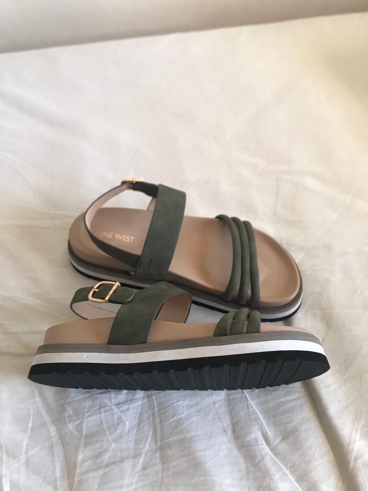 Kadın Yeşil Platform Topuklu Sandalet - Görsel 3