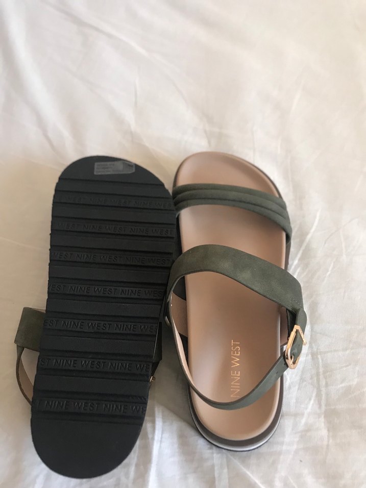 Kadın Yeşil Platform Topuklu Sandalet - Görsel 5